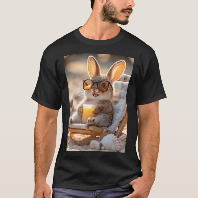 Happy Bunny - Der entspannte Hase T-Shirt (Vorderseite)
