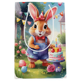 Happy Bunny mit Cake | Mittlere Geschenktüte