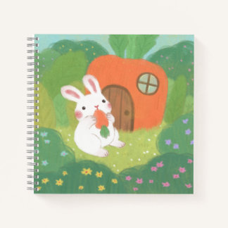 Happy Bunny mit Carrot in Forest Notizbuch