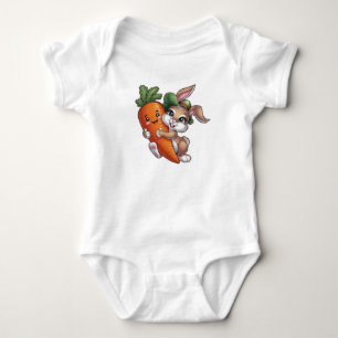 Happy Bunny mit einer riesigen Karotte Baby Strampler