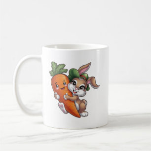 Happy Bunny mit einer riesigen Karotte Kaffeetasse