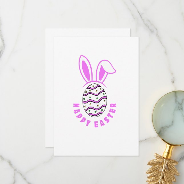 Happy Bunny Oaster Egg Dankeskarte (Vorderseite/Rückseite Beispiel)