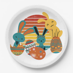 Happy Bunny, Ostereier, Niedlich Pappteller