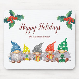 Happy bunt gnomes elegantes Drehmousepad Mousepad