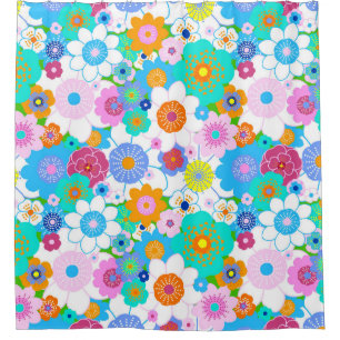 Happy bunt leuchtende Blume fröhlich multicolor Duschvorhang