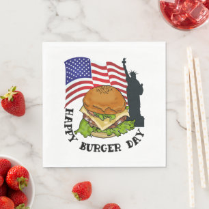 Happy Burger Day Serviette