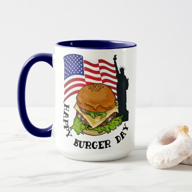 Happy Burger Day Tasse (Mit Donut)