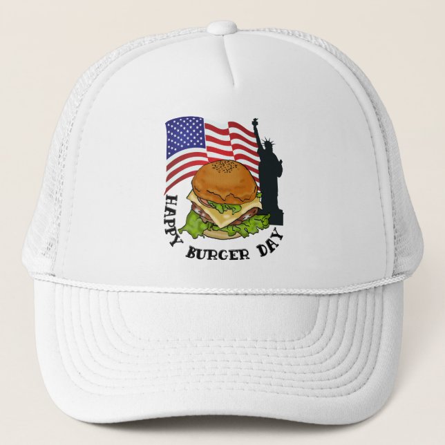 Happy Burger Day Truckerkappe (Vorderseite)