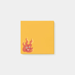 Happy Burning Fire Flame-Charakter Post-it Klebezettel