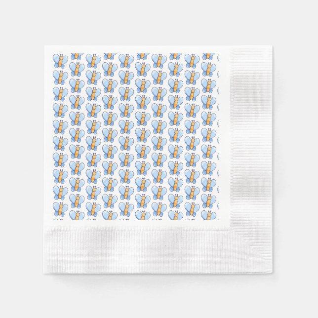 Happy Butterfly Baby Shower Paper Napkins Serviette (Vorderseite)
