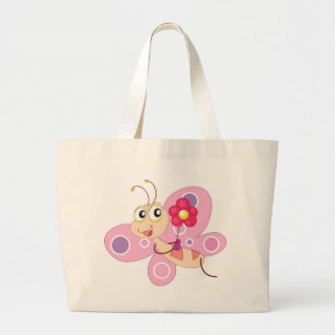 HAPPY BUTTERFLY GIRL JUMBO STOFFBEUTEL