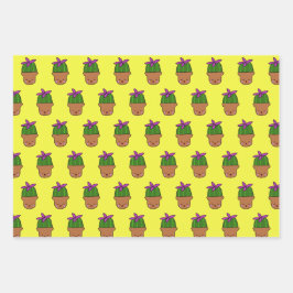 Happy Cacti Wrapping Paper Geschenkpapier Set
