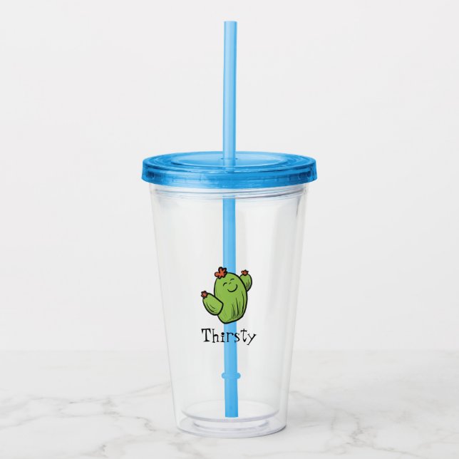 Happy Cactus Acryltrinkbecher (Vorderseite)