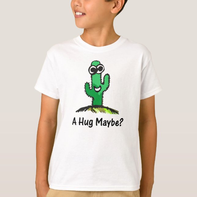 Happy Cactus Cartoon T-Shirt (Vorderseite)