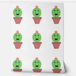 Happy Cactus Fun Succulent Character Tapete
