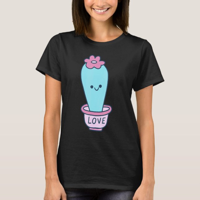 Happy Cactus Liebe Pot T-Shirt (Vorderseite)