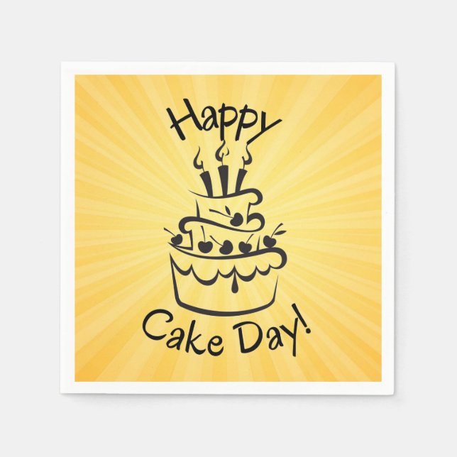 Happy Cake Day Button Serviette (Vorderseite)