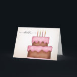 Happy Cake Day Card Karte<br><div class="desc">A fun card to celebrate birthdays and cake.  Especially cake.  Features a whimsical tiered cake with pink frosting. Perfect for a friend's birthday!</div>