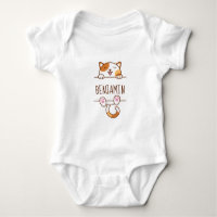 Happy Calico Cat Peeking hinter Individuelle Name