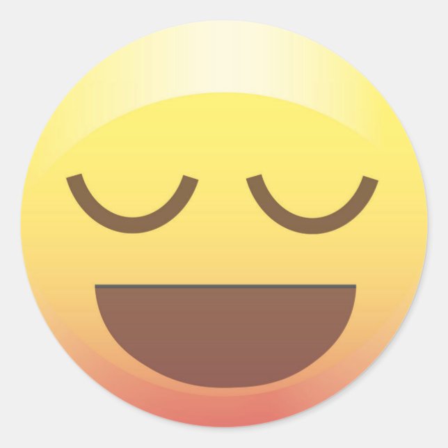 Happy Calm Emoji Face Sticker (Vorderseite)