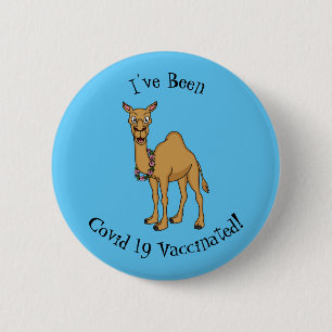 Happy Camel Cartoon Illustration Button