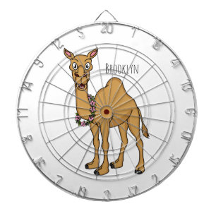Happy camel cartoon illustration dartscheibe