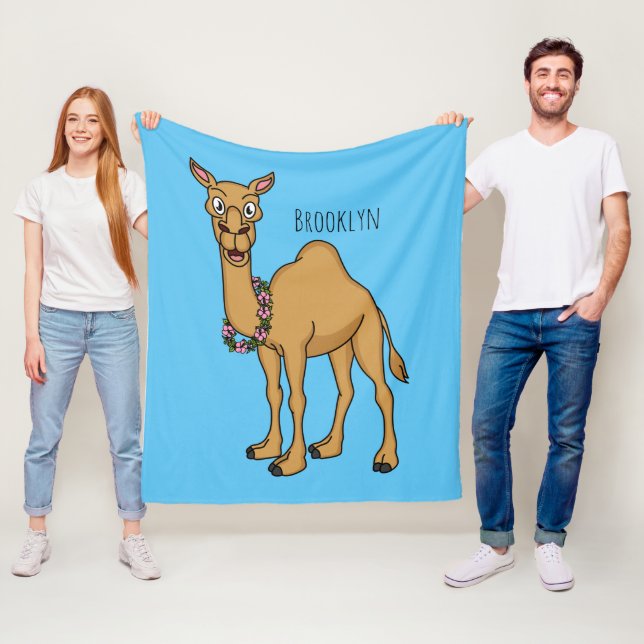 Happy Camel Cartoon Illustration Fleecedecke (Beispiel)