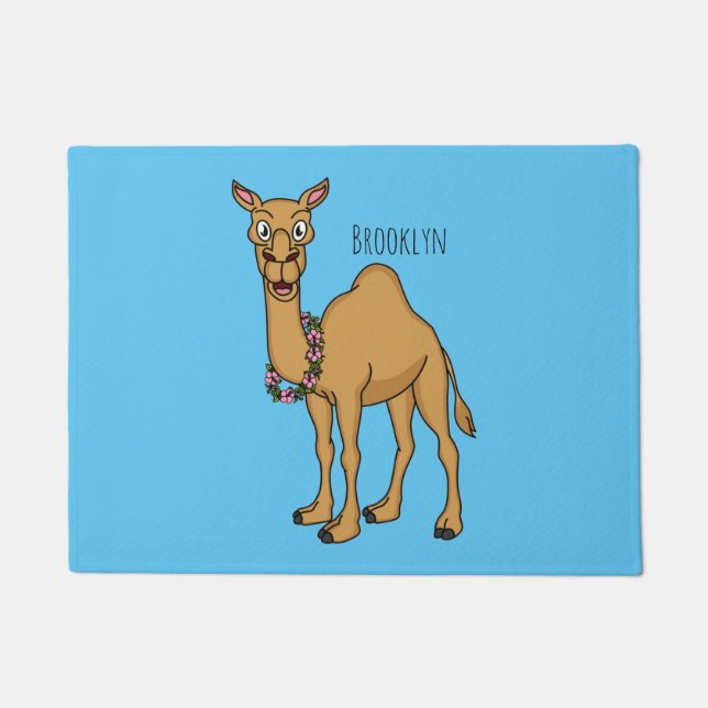 Happy Camel Cartoon Illustration Fußmatte (Vorderseite)
