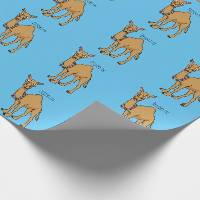 Happy Camel Cartoon Illustration Geschenkpapier (Ecke)