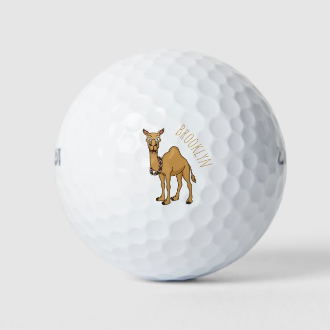 Happy Camel Cartoon Illustration Golfball (Vorderseite)