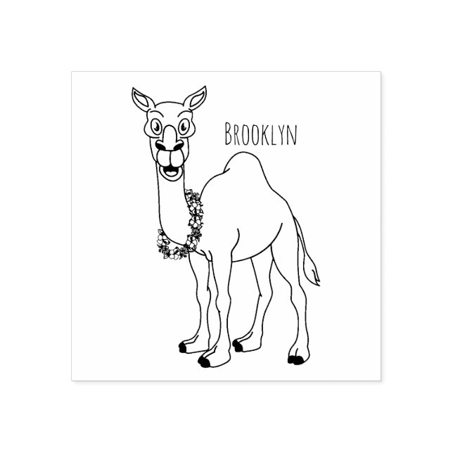 Happy Camel Cartoon Illustration Gummistempel (Prägung)