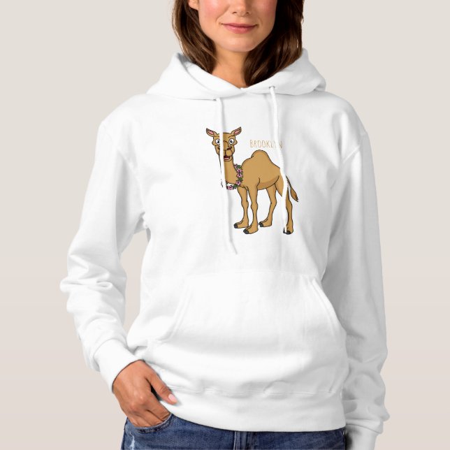 Happy Camel Cartoon Illustration Hoodie (Vorderseite)