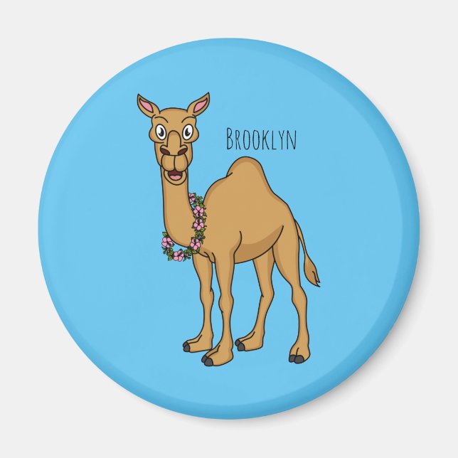 Happy Camel Cartoon Illustration Magnet (Vorne)