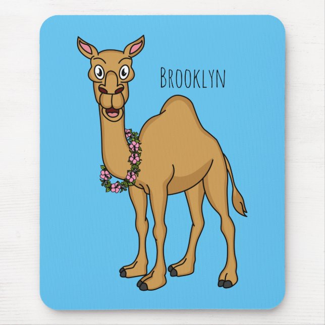 Happy Camel Cartoon Illustration Mousepad (Vorne)