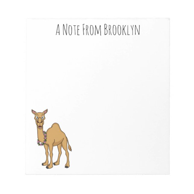 Happy Camel Cartoon Illustration Notizblock (Vorderseite)