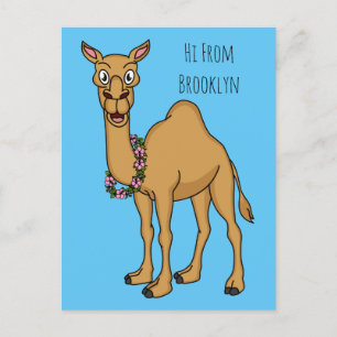 Happy Camel Cartoon Illustration Postkarte
