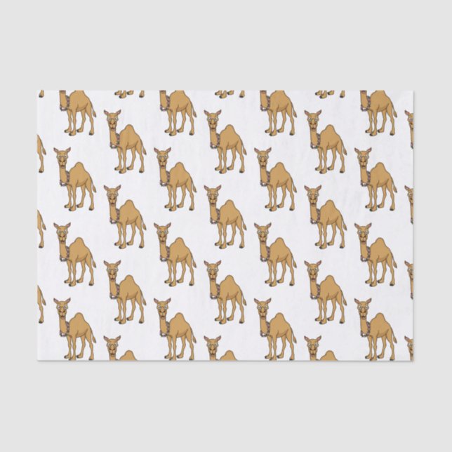 Happy Camel Cartoon Illustration Seidenpapier (Vorderseite)