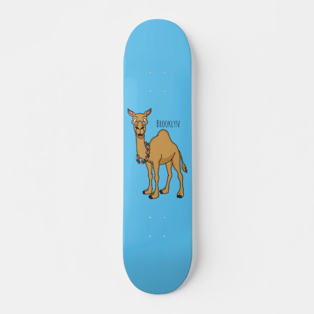 Happy Camel Cartoon Illustration  Skateboard (Vorne)