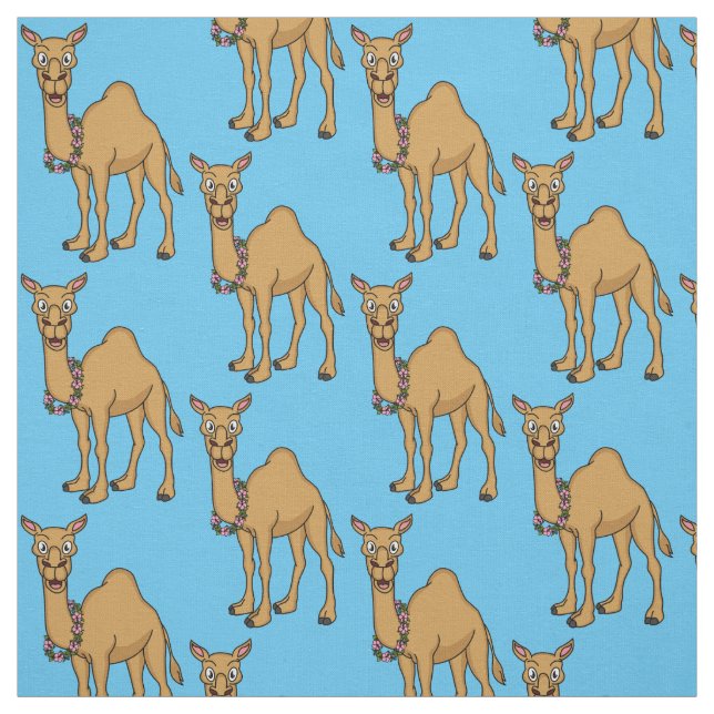 Happy Camel Cartoon Illustration Stoff (Muster)