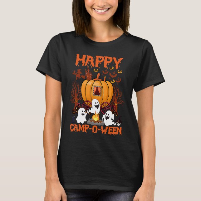 Happy Camp O Ween Halloween Camping Camper T-Shirt (Vorderseite)
