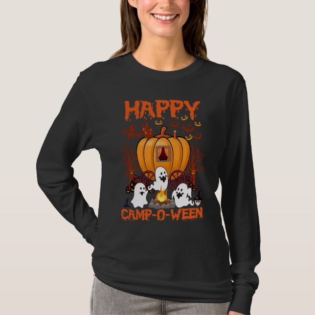 Happy Camp O Ween Halloween Camping Camper T-Shirt (Vorderseite)