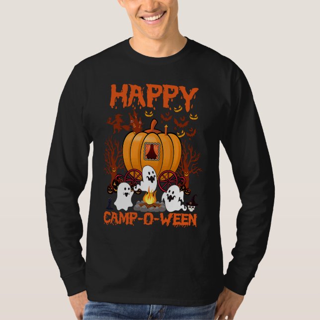Happy Camp O Ween Halloween Camping Camper T-Shirt (Vorderseite)