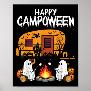 Happy Camp-o-ween Halloween Camping Geister Und Ca Poster