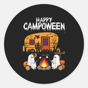 Happy Camp-o-ween Halloween Camping Geister und Ca Runder Aufkleber
