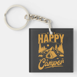 Happy Camper Adventure für Outdoor-Enthusiasten Schlüsselanhänger