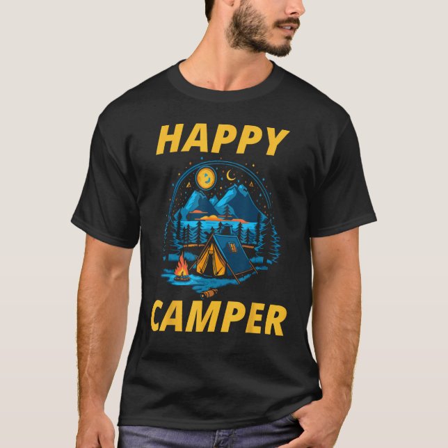 Happy Camper Adventure Unleash Your Wanderlust T-Shirt (Vorderseite)
