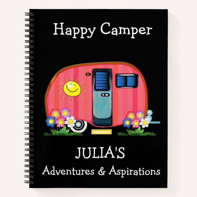 Happy Camper Adventures and Aspirations Journal Notizbuch (Vorderseite)