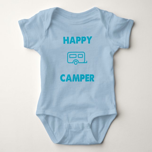 Happy Camper - Baby One Piece Body Anzug Baby Strampler (Vorderseite)