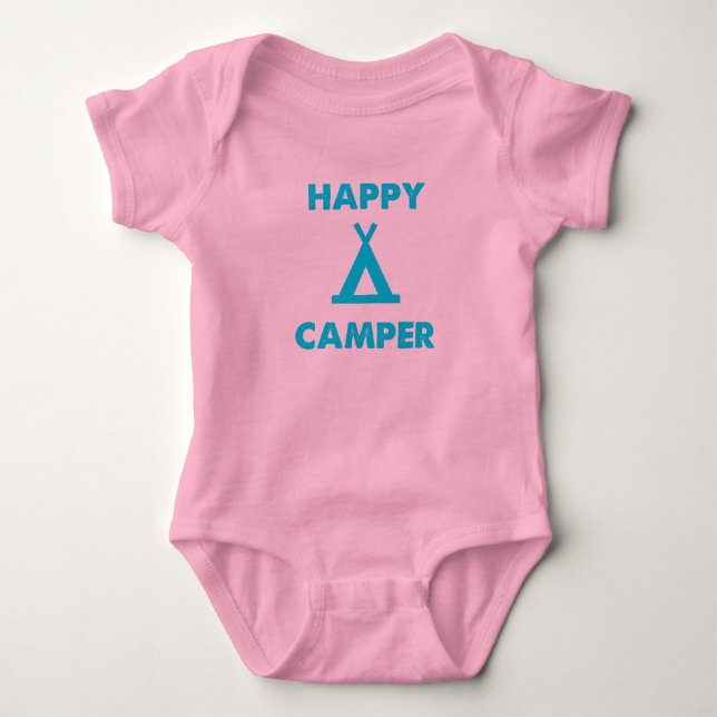 Happy Camper - Baby One Piece Body Anzug Strampler (Vorderseite)