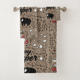 Happy Camper Badhandtuch Set